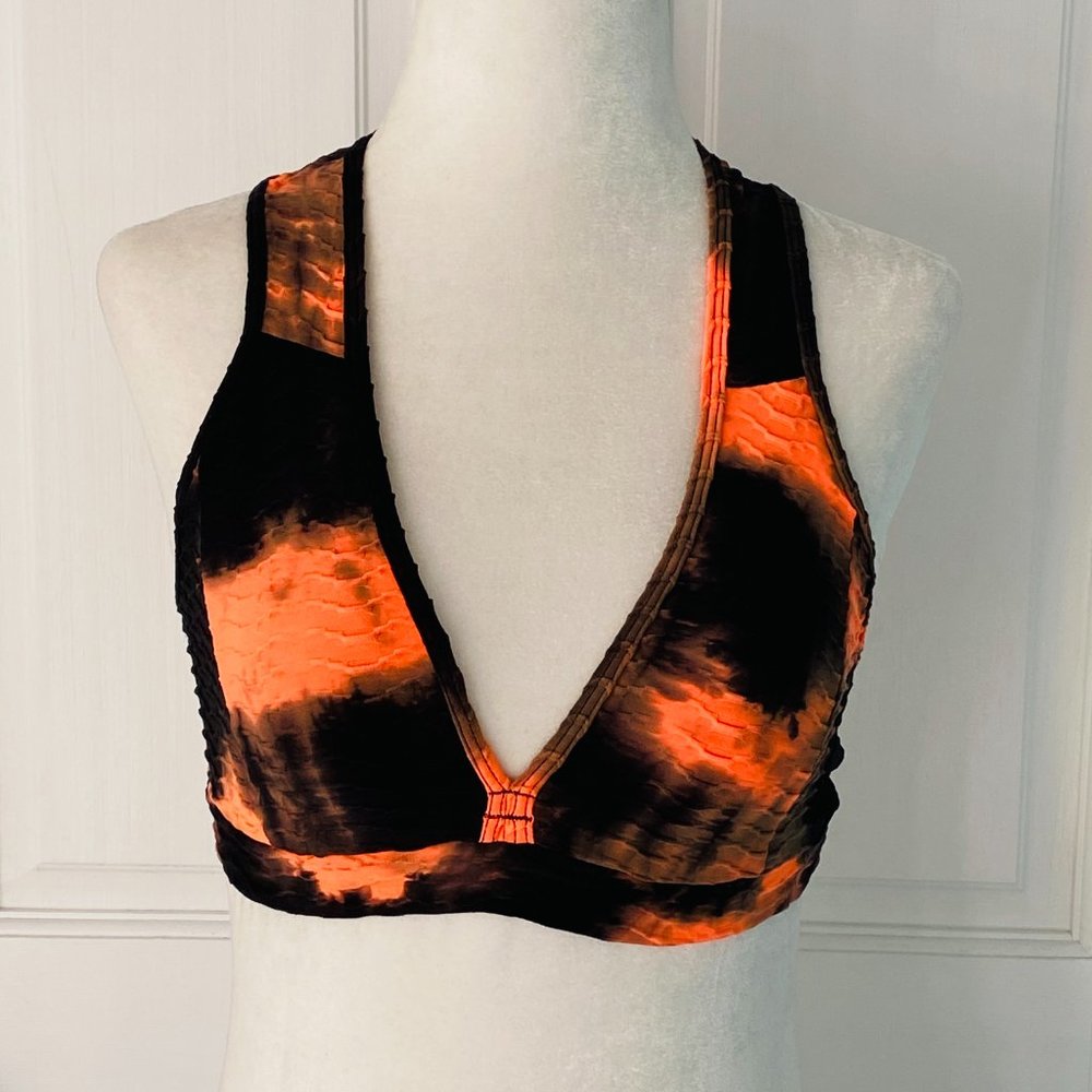 Booty by Brabants Tie Dye Top Black & Orange (size S/M)